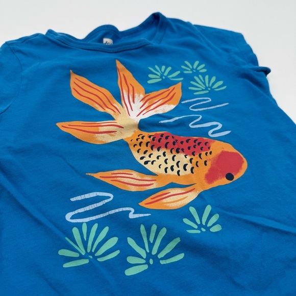 Tea Collection Girls Coy Koi Fish Tunic Top 5 Blue, Orange 100% Cotton - Picture 2 of 10